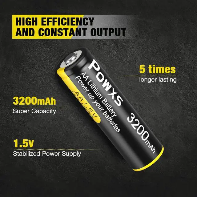 Alt view image 2 of 6 - AA Lithium Batteries, 12 Pack 1.5V Lithium Iron AA Batteries 3200mAh Super Capacity for Blink Camera, Video Doorbell, Flashlight, Toys, Remote Control Non-Rechargeable | Poised 1.5V, Lasting,Non-Re