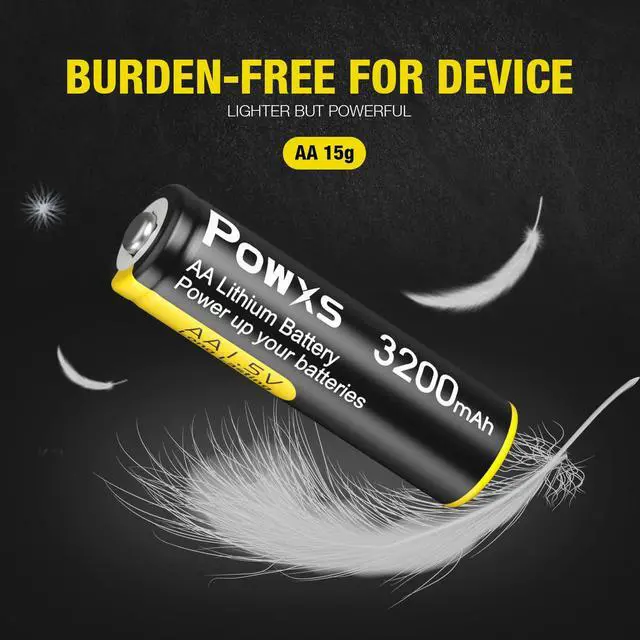 Alt view image 6 of 6 - AA Lithium Batteries, 12 Pack 1.5V Lithium Iron AA Batteries 3200mAh Super Capacity for Blink Camera, Video Doorbell, Flashlight, Toys, Remote Control Non-Rechargeable | Poised 1.5V, Lasting,Non-Re