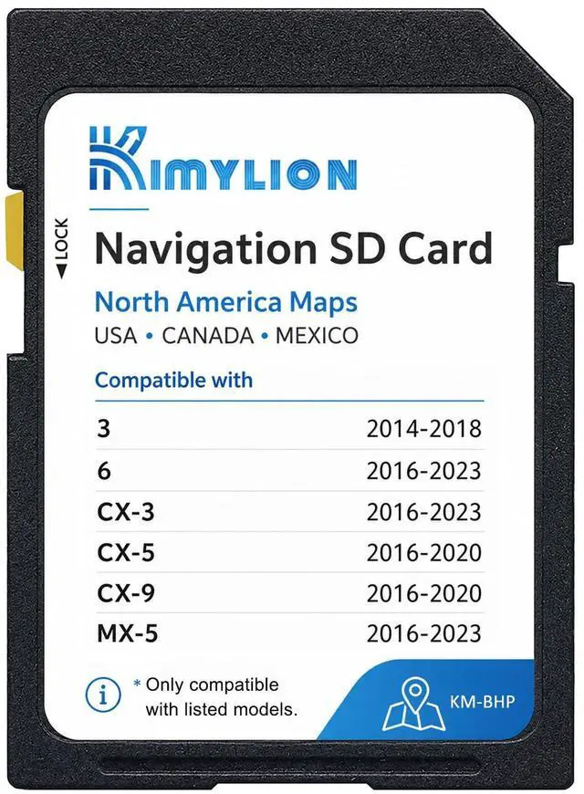 Main image of Navigation SD Card BHP166EZ1U for Mazda, Offline Maps with HUD Support | Fits Mazda 3 2014-2018, Mazda 6/CX-3/MX-5 2016-2023 and CX-5/CX-9 2016-2020; USA/CAN/MEX, Plug & Play