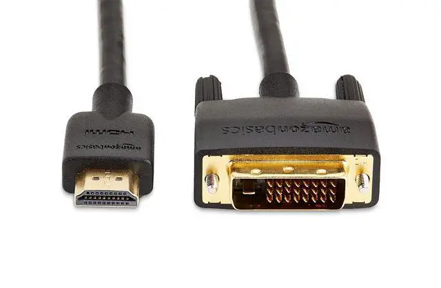 Alt view image 3 of 6 - HDMI to DVI Adapter Cable, Bi-Directional 1080p, Gold-Plated, 6 ft, Black, 36-Pack