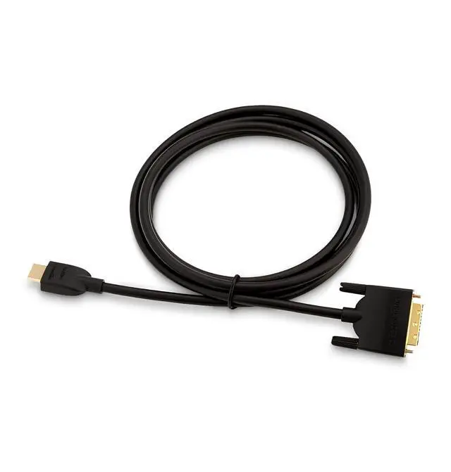 Alt view image 5 of 6 - HDMI to DVI Adapter Cable, Bi-Directional 1080p, Gold-Plated, 6 ft, Black, 36-Pack