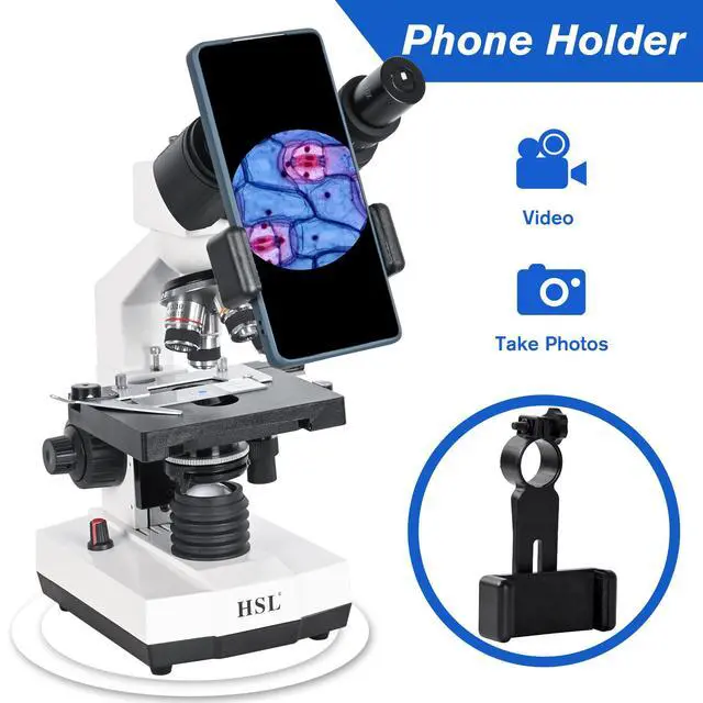 Alt view image 2 of 6 - 40x-2500x Compound Binocular Microscope for Adults Professional,microscopes for Student Educate,Biological Microscope LAB Micro Scope microscopio 1000x 400X
