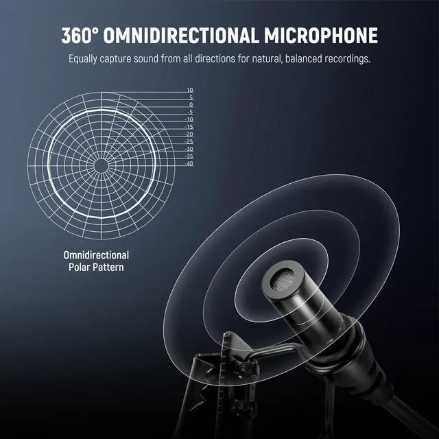 Alt view image 2 of 6 - LM8 ø4mm Mini Lavalier Microphone (2 Pack), Clip On Wired Condenser | Lapel Lav Mic Set, with 5ft/1.5m 3.5mm TRS Connector, Compatible with DJI Mic 2 Rode Wireless Go II CM28 CM31, and Camera