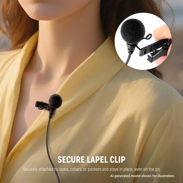Alt view image 6 of 6 - LM8 ø4mm Mini Lavalier Microphone (2 Pack), Clip On Wired Condenser | Lapel Lav Mic Set, with 5ft/1.5m 3.5mm TRS Connector, Compatible with DJI Mic 2 Rode Wireless Go II CM28 CM31, and Camera