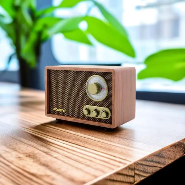 Alt view image 6 of 6 - Vintage AM FM Classic Retro Bluetooth Radio with Treble Bass Control | Home Wooden Table Radio Plug in Wall,Bluetooth Speaker with Rotary Knob,Vintage Decor for Office,Kitchen,Living Room,Bed Room