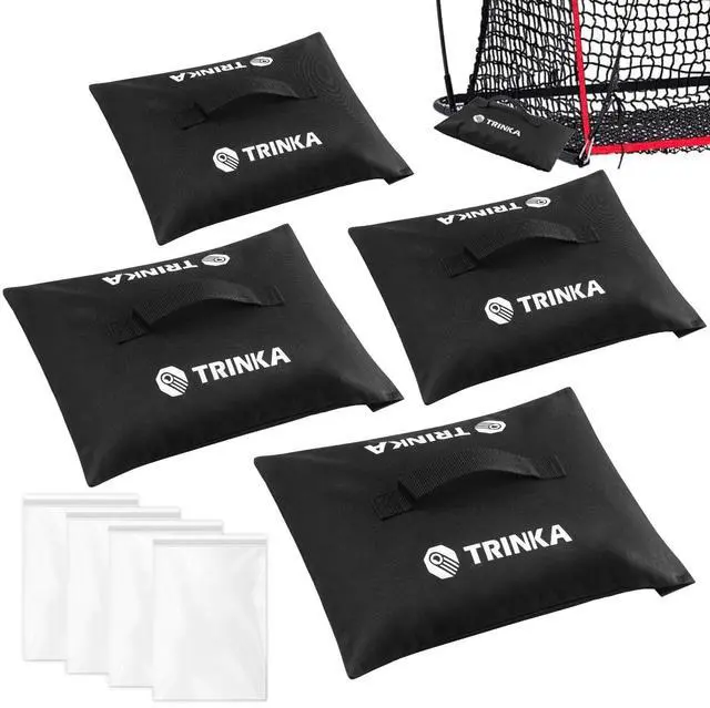 Main image of 4PCS Sports Net Sandbags, All Sport Sandbags, Weighted Anchors | for Baseball Nets, Soccer Goals, Golf Nets, Football Nets, Hockey Nets and More, Black