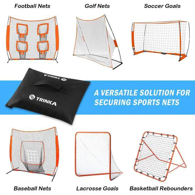 Alt view image 6 of 6 - 4PCS Sports Net Sandbags, All Sport Sandbags, Weighted Anchors | for Baseball Nets, Soccer Goals, Golf Nets, Football Nets, Hockey Nets and More, Black