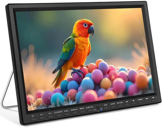 Main image of Portable Car DVD Player 14.1" Screen, Headrest Mount, Region Free | Support 720P MP4, USB/SD, AV In/Out, Stainless Steel Foldable Stand, High Volume Speaker, for Backseat Kids