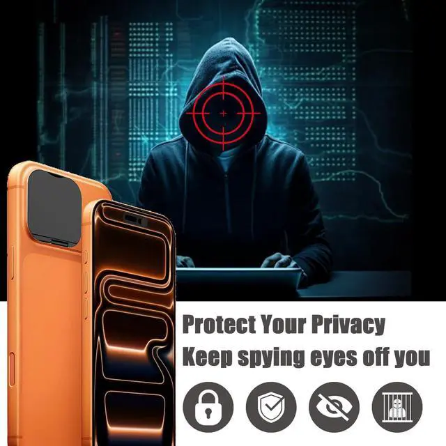 Alt view image 5 of 6 - Privacy Cover Compatible for iPhone 17 Pro/iPhone 17 Pro Max with Front Camera Cover,Protect Privacy and Security But Not Affect Facial Recognition(2Pack) Black
