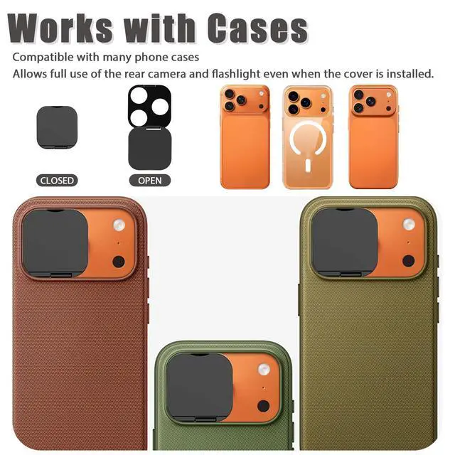 Alt view image 6 of 6 - Privacy Cover Compatible for iPhone 17 Pro/iPhone 17 Pro Max with Front Camera Cover,Protect Privacy and Security But Not Affect Facial Recognition(2Pack) Black