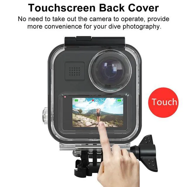Alt view image 3 of 6 - Touchscreen Waterproof Housing Case for GoPro MAX 360 Diving Protection Underwater Dive Cover for Go Pro Max Camera Accessories