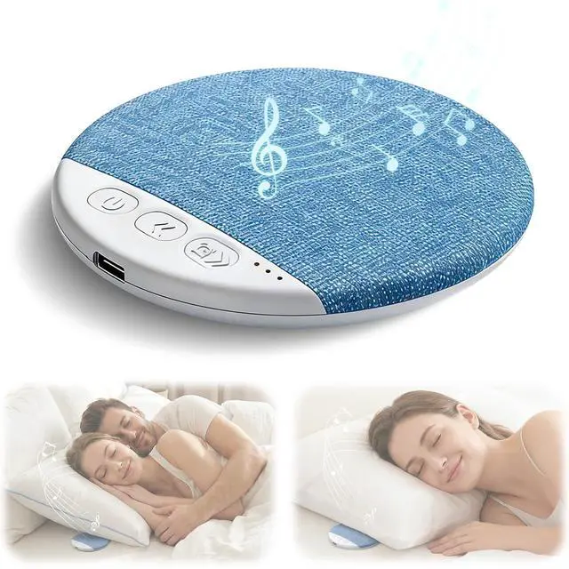 Main image of 2026 Mini Bluetooth Pillow Speaker for Sleeping, Under Pillow Speaker with Built-in White Noise & Pink Noise Sound Machine, 48H Playtime, 3 Timers, Stereo Bass Private Sleep Audio (Blue)