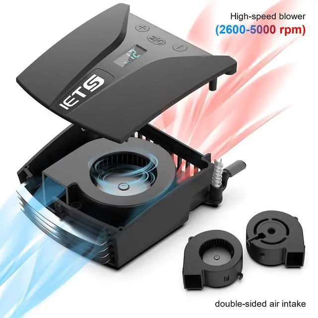 Alt view image 2 of 6 - GT202UB vacuum laptop fan cooler With temperature display, intelligent temperature measurement cooling, 13 wind speed (2600-5000RPM turbo fan),Perfect for Rapid Cooling of gaming laptop