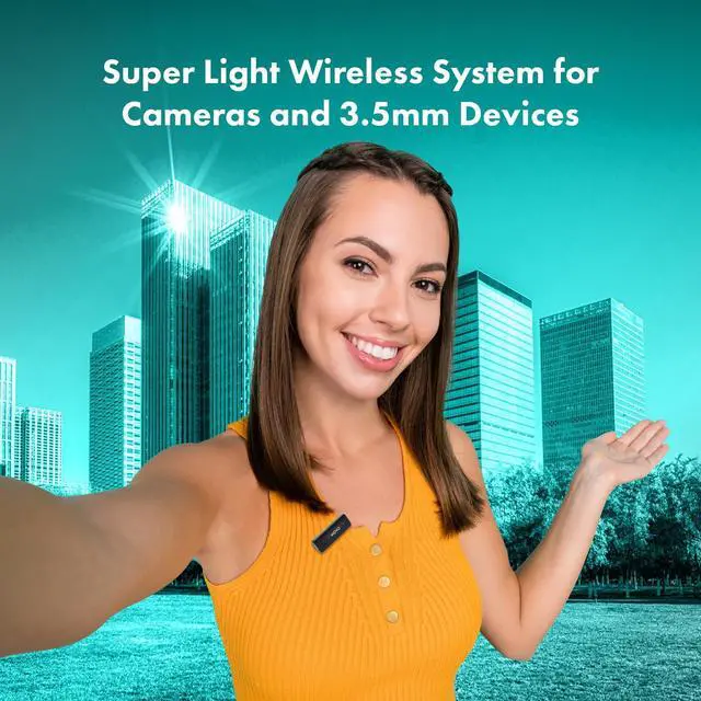 Alt view image 2 of 6 - Wireless Mini Camera Microphone for Video Recording- 2.4Ghz Wireless Transmitter with Clip on Lavalier Microphone for DSLR, Mirrorless Camera- Compact Lapel Mic (164FT Range, 10-Hr Battery Life)