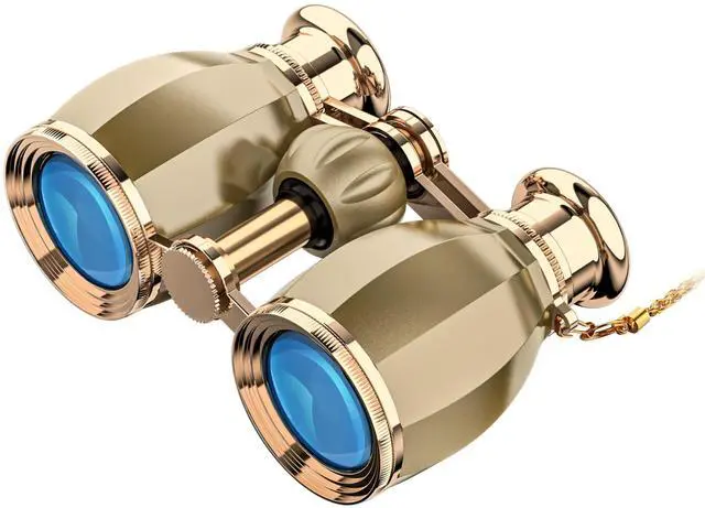 Main image of Opera Glasses Binoculars for Women Adults 4X30mm Theater Glasses Compact Binoculars for Theater and Concerts Antique with Case Removable Chain (Gold)