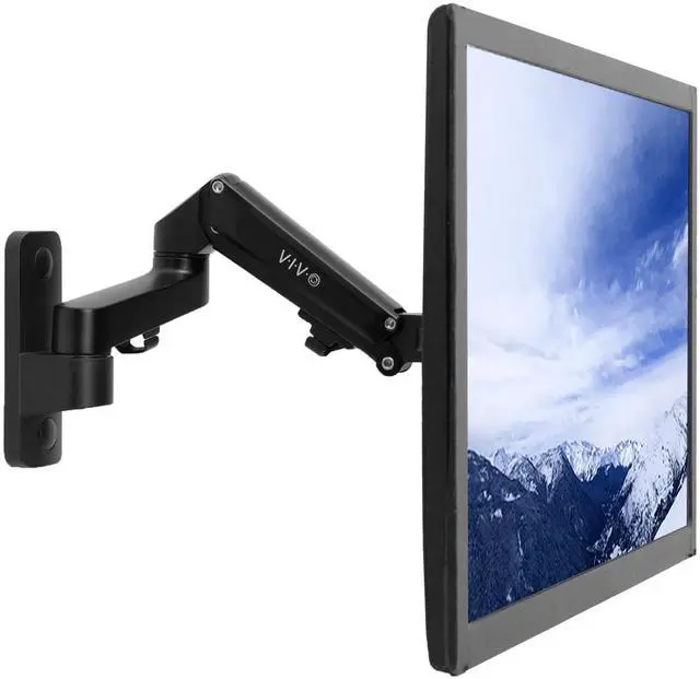 Main image of Black Single Monitor Wall Mount for 17 to 32 inch Screens, MOUNT-G100B | Premium Aluminum Monitor Mount, Pneumatic Adjustable Arm, Maximum VESA 100x100, Holds 15.4 lbs