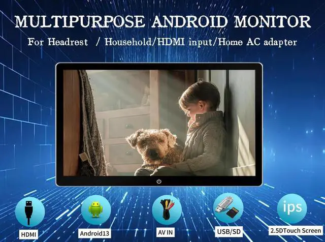 Alt view image 3 of 6 - 10.1 Inch 4K Android 13 Car TV Headrest Monitor for Cars Back seat,Support Phone Wireless Mirror Link Touch Screen,HDMI Input,USB/SD Card Tablet Portable Multi-Media Video Player,WiFi,2+32G