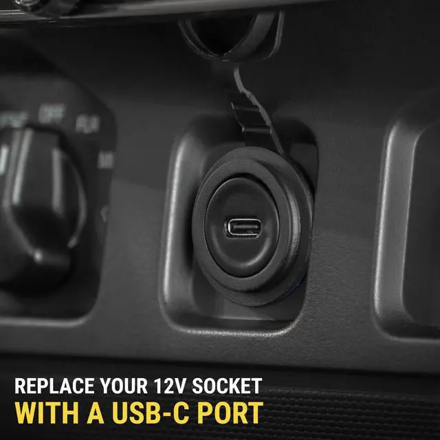 Alt view image 2 of 6 - CPDACCKO Dash Mount Extension with 3 ft Cable, 12V Car Charger with Type-C Port Compatible with Apple CarPlay/Android Auto with USB-C to USB-A Adapter, Power Socket for Car, Truck, Boat