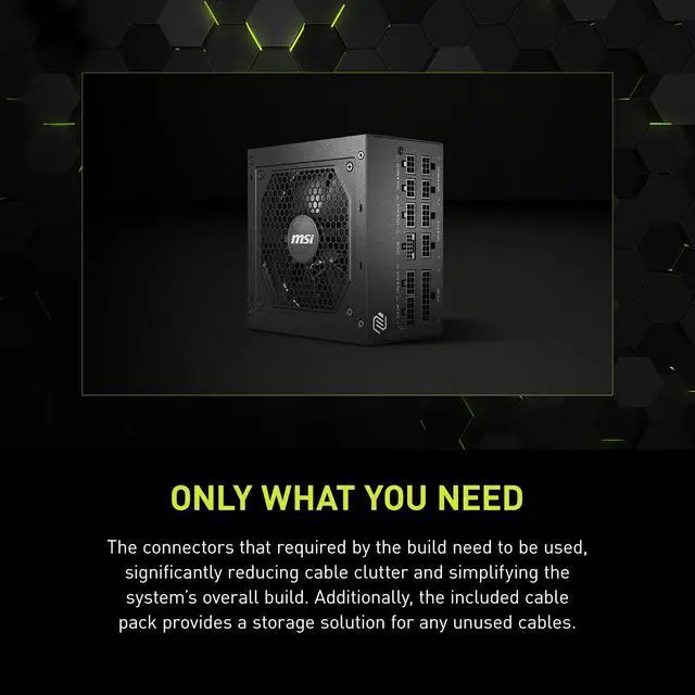 Alt view image 6 of 6 - MAG A850GL PCIE5, Fully Modular Compact Gaming 850W Power Supply, 80+ Gold, ATX 3.1 & PCIe 5.1 Ready, Native Dual-Color 12V-2x6 Cable