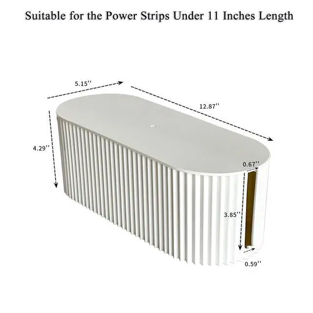 Alt view image 4 of 6 - White Cable Box Organizer, Small, Plastic | Cord Hider Box with Lid, For Desk and Floor, Power Strips Cover, For Home, Office, Computer, TV, School, Kitchen