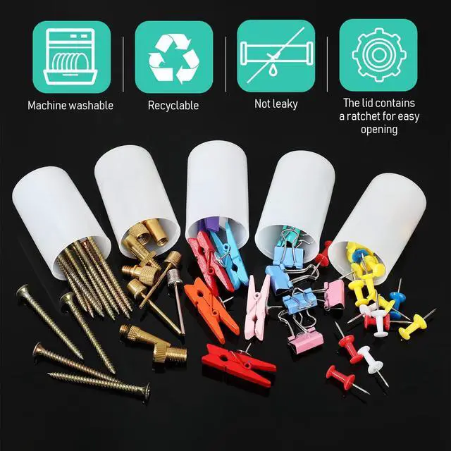Alt view image 4 of 6 - 30 Pieces Plastic Film Canister Holder, 35 mm Empty Camera Reel Containers, Storage Containers Case with Lids for Storing Small Accessories, Film, Keys, Coins, Art Beads(White)