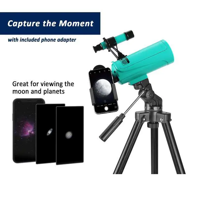 Alt view image 5 of 6 - Maksutov-Cassegrain Telescope, Mak60 Telescopes for Kids Adults 750x60mm, Compact Portable for Travel, Beginner Astronomy Telescope with Adjustable Tripod Finderscope and Phone Adapter