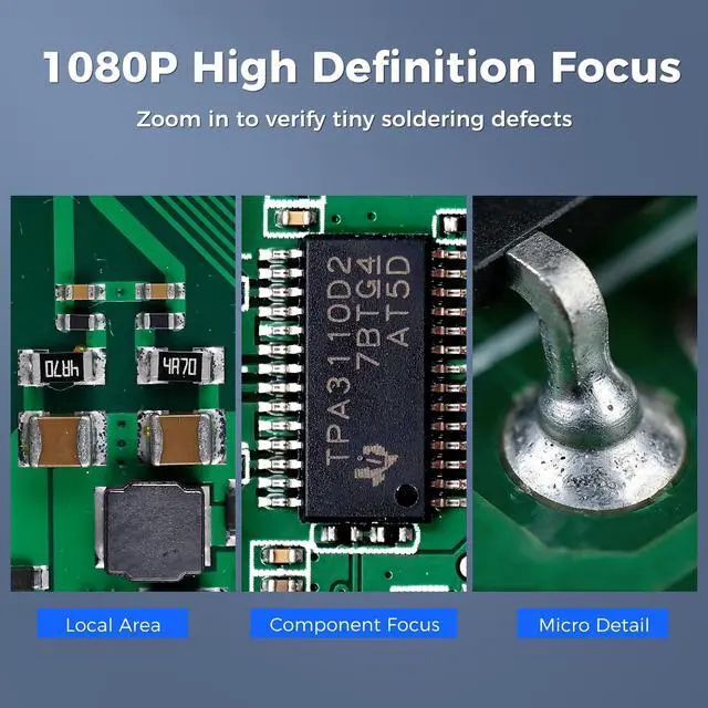 Alt view image 4 of 6 - 7" LCD Digital Soldering Microscope with Remote and Side Lights | For soldering and PCB inspection. 7" screen, remote and 2 side lights help reduce shake and shadows