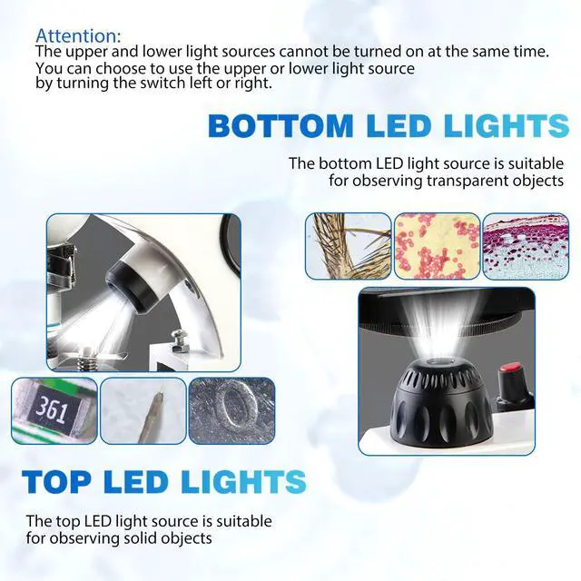 Alt view image 5 of 6 - Microscope for Adults Kids 40X-2000X Compound Monocular Microscope for Students School Laboratory Home Education with Slides Set Phone Adapter