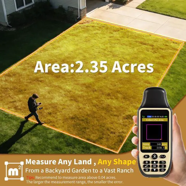 Alt view image 2 of 6 - ZL660 Land Surveying Equipment, Handheld GPS for Surveying | Intuitive Operation, 3.2" Color Screen,6 Satellites, 7 Methods for Measuring Land Area, Distance,Slope