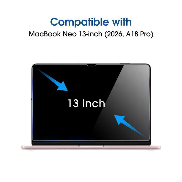 Alt view image 2 of 6 - Screen Protector for MacBook Neo 13'' 2026 Tempered Glass | Scratch Protection, Easy to Instllation & Bubble Free, HD Clear, Ultra Thin (Regular 13 inch)