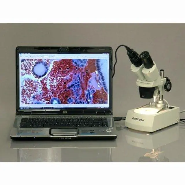 Alt view image 2 of 6 - SE306R-PZ-LED Forward-Mounted Binocular Stereo Microscope, WF10x | 2X & 4X Magnification DIN Standard RMS 20.32mm Thread 160mm Finite Tube Length Compatible Numerical Aperture 0.10
