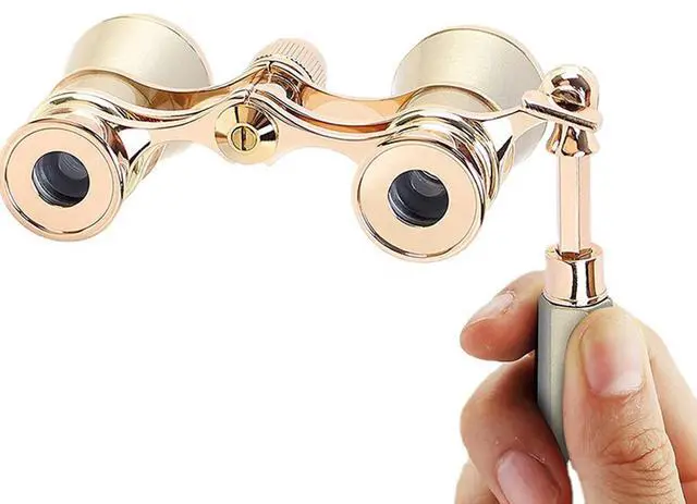 Main image of Opera Glasses, 3X25 Theater Binoculars, Mini Compact Opera Glasses with Adjustable Handle, Portable Binoculars for Women Adults Kids, Ideal for Concert Theater Opera (Golden with Handle)