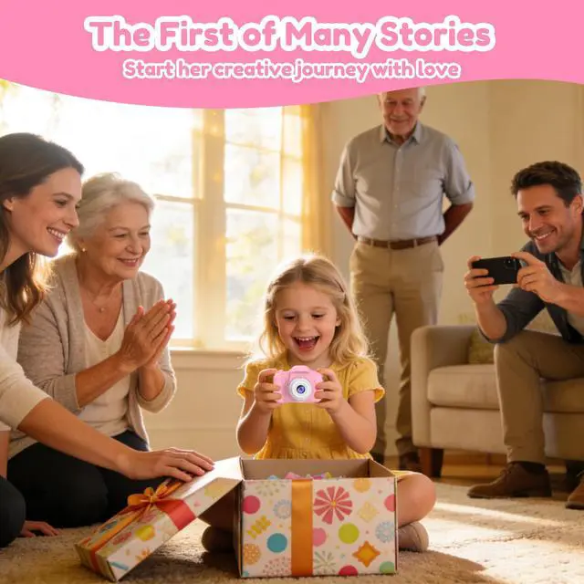 Alt view image 6 of 6 - Kids Camera Toy Birthday Gifts for Girl 3-12, 1080P HD Toddler Selfie Digital Camera Camcorder Video Cameras, 40MP Mini Camera for 3 4 5 6 7 8 9 Year Old Children + 32G SD Card, Pink