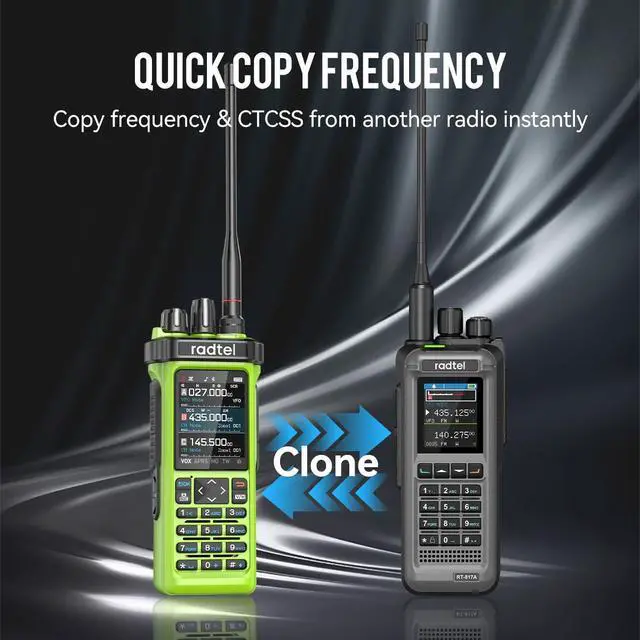 Alt view image 4 of 6 - RT-950 PRO Ham Radio TX GPS/APRS, 10W Walkie Talkie Long Range Handheld Two Way Radio, AM/FM/CB/SW/MW/LW RX, Bluetooth APP Programming, NOAA, Spectrum Analyzer,Green (with Programming Cable)