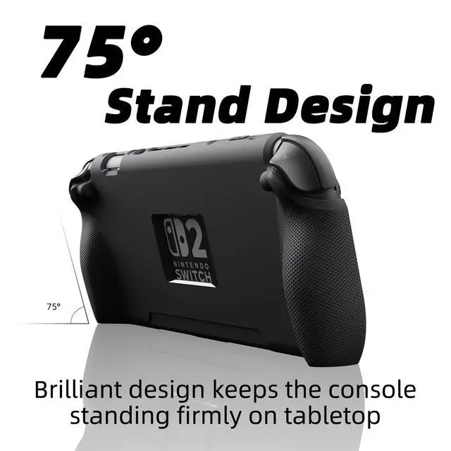 Alt view image 4 of 6 - Savage Raven by StandGrip for Nintendo Switch 2: A Soft Protective Case with Textured Grips Full Protection and Stand, Shock-Absorption Non-Slip and Anti-Scratch Cover - Galactic Purple