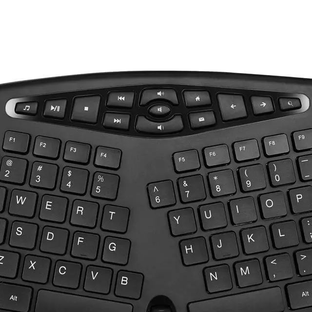 Alt view image 4 of 6 - WKB-1600CB TruForm Wireless Ergonomic Keyboard & Optical Mouse Combo | Media, Split Design, Adjustable DPI, 24 GHz RF Technology, Multimedia Hotkeys