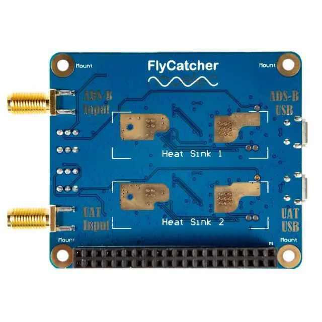 Alt view image 5 of 6 - Flycatcher - High Performance Dual-Channel RTL-SDR Raspberry Pi HAT for Flight Tracking & Aviation Monitoring. ADS-B 1090MHz and UAT 978MHz Software Defined Radio w/Local & Remote LNA Bypass
