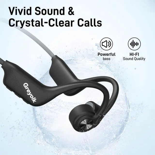 Alt view image 5 of 6 - Swimming Headphones, IP68 Waterproof Bone Conduction Headphones, Bluetooth 5.4 Sport Open Earphones with MP3 Mode 32GB Memory, Wireless Swimming Headphone Underwater for Running, Cycling