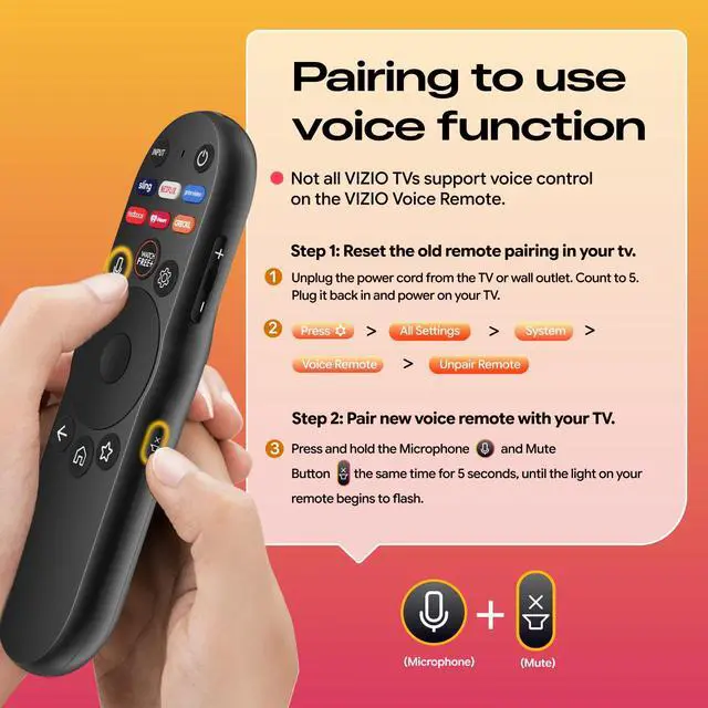 Alt view image 3 of 6 - XRT270 Bluetooth Voice Remote for VIZIO Smart TV Remote Control, Universal Replacement for Vizio XRT260 XRT140 XRT136 FHD 4K QLED UHD Quantum Pro Smartcast D, E, M, P, V, PX Series Smart TVs
