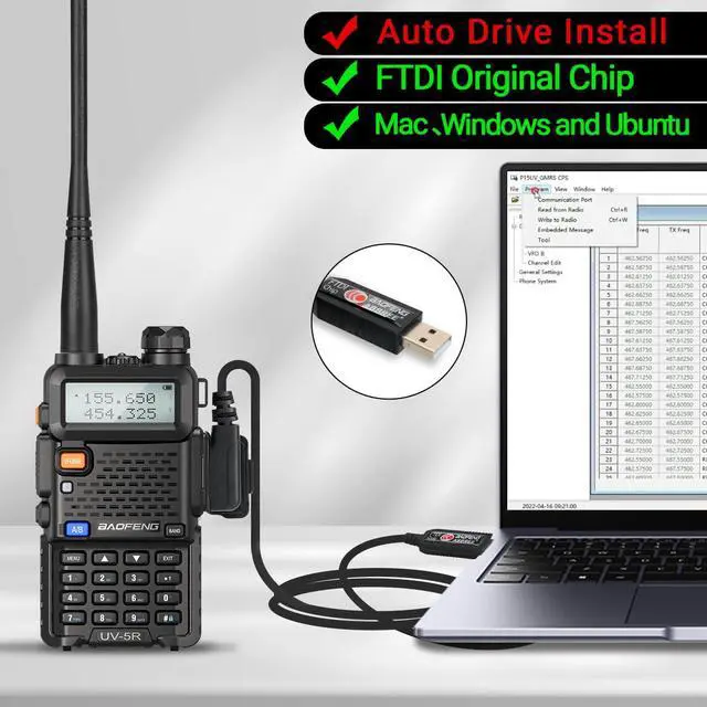Alt view image 4 of 6 - FTDI USB Programming Cable for Ham Radio UV-5R Mini BF-F8HP Pro AR-5RM DM32 AR-152 PRO UV-5G Plus K5PLUS UV32 GM-15PRO GM21 UV-21R BF-888S,Support Windows,Mac,Ubuntu OS