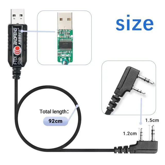 Alt view image 6 of 6 - FTDI USB Programming Cable for Ham Radio UV-5R Mini BF-F8HP Pro AR-5RM DM32 AR-152 PRO UV-5G Plus K5PLUS UV32 GM-15PRO GM21 UV-21R BF-888S,Support Windows,Mac,Ubuntu OS