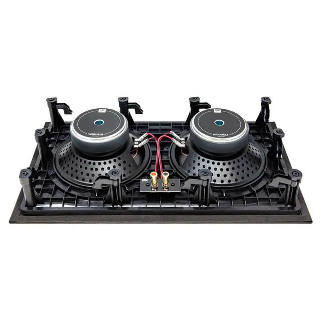 Alt view image 4 of 6 - Nero IWSDUAL8 in Wall 300W Subwoofer Dual 8" Graphite Cones Magnetic Grill