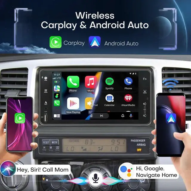Alt view image 3 of 6 - 4+64G Radio for Toyota 4Runner 1996 1997 1998 1999 2000 2001 2002 Radio | Upgrade Carplay Android Auto Touch Screen WiFi GPS SWC FM AHD Backup Camera (NOT Support JBL)