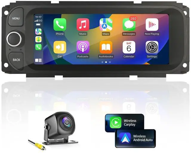Main image of Car Radio for Dodge RAM 2002-2006 Jeep Wrangler 2003-2006 Grand Cherokee | CarPlay Upgrade Stereo Replacement Touchscreen Bluetooth WiFi with Backup Camera