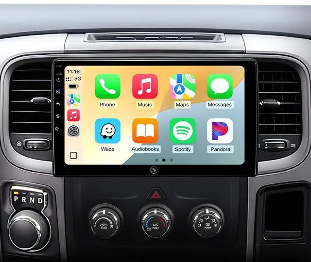 Main image of Car Radio for Dodge Ram 1500 2500 3500 2013-2018, CarPlay Android Auto | 10.2" HD Stereo touchscreen, 64G storage, 5G WiFi GPS Navigation, wireless phone link, Bluetooth FM AM SWC, HD backup camera