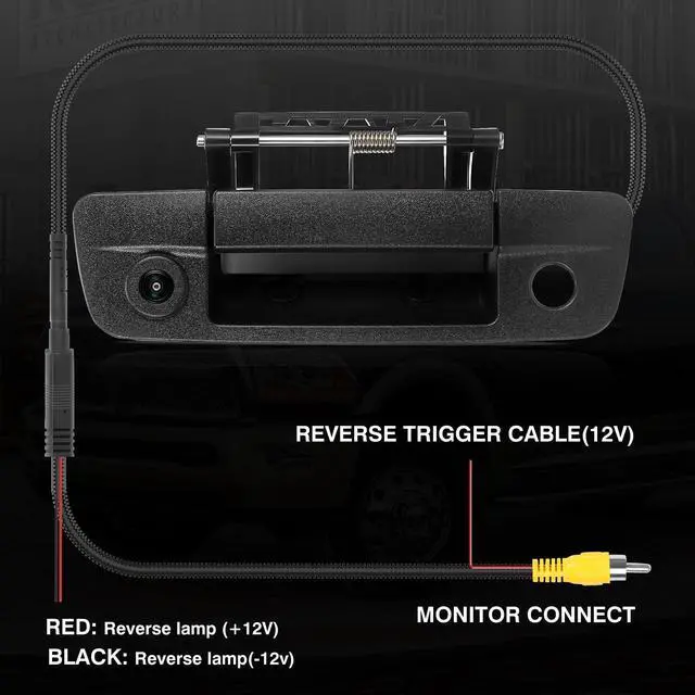 Alt view image 6 of 6 - Tailgate Handle Backup Camera Fit for Dodge RAM 1500 2500 3500 2009-2017 | Fit for Dodge RAM 2500 3500 2010-2017 Tailgate Reversing Rear View Park Assist Camera RCA Plug Replace# 68084284AB