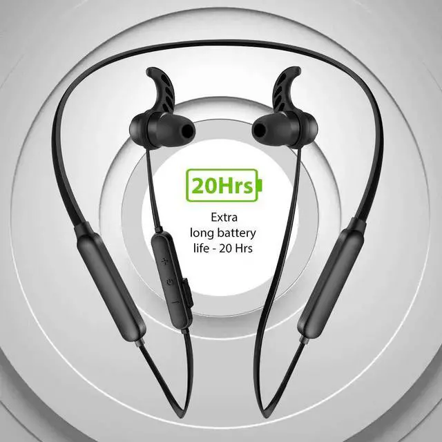 Alt view image 3 of 6 - Bluetooth Neckband Headphones Earbuds for TV PC, No Delay, 20 Hrs Playtime Wireless Earphones with Mic, Magnetic, Light & Comfortable, Compatible with iPhone Cell Phones, Workout Gym - NB16