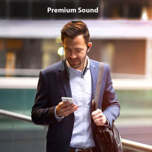 Alt view image 5 of 6 - Bluetooth Neckband Headphones Earbuds for TV PC, No Delay, 20 Hrs Playtime Wireless Earphones with Mic, Magnetic, Light & Comfortable, Compatible with iPhone Cell Phones, Workout Gym - NB16