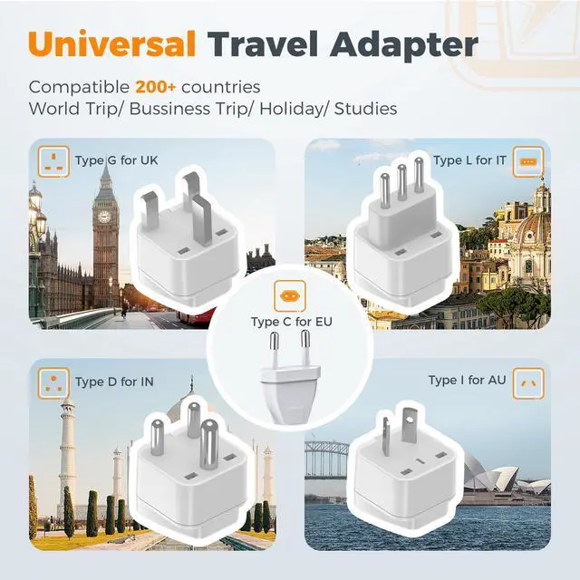 Alt view image 4 of 6 - 600W Pure Sine Wave 220V to 110V Voltage Converter US to Europe | Universal Travel Adapter, 4 USB Ports, PD 35W QC 30W, EU/UK/AU/IT/India Plug Power Converters, Step Down Transformer