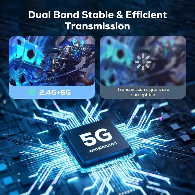 Alt view image 6 of 6 - Wireless HDMI Transmitter and Receiver4K,165ft/50M Extender 2.4G/5G Dual Band Adapter, 4K Input 2160P Output, Plug & Play Portable Video Audio for Laptop PC TV Box Projector